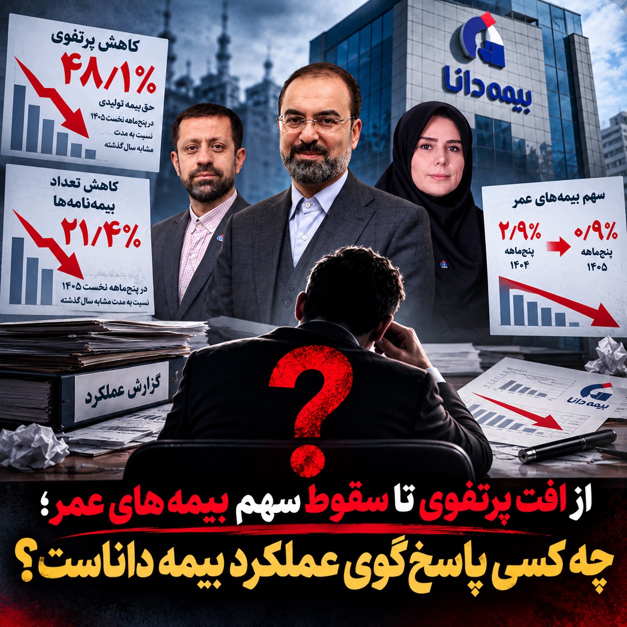 چه کسی پاسخ‌گوی عملکرد بیمه داناست؟/ از افت پرتفوی تا سقوط سهم بیمه‌های عمر